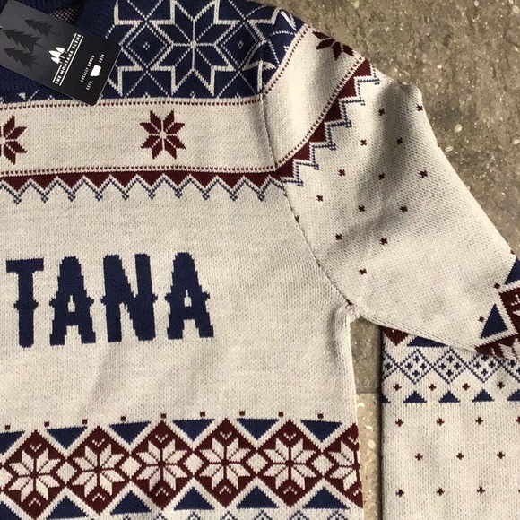 Montana Scene Montana Christmas Sweater, gray, M, NWT - Picture 8 of 11